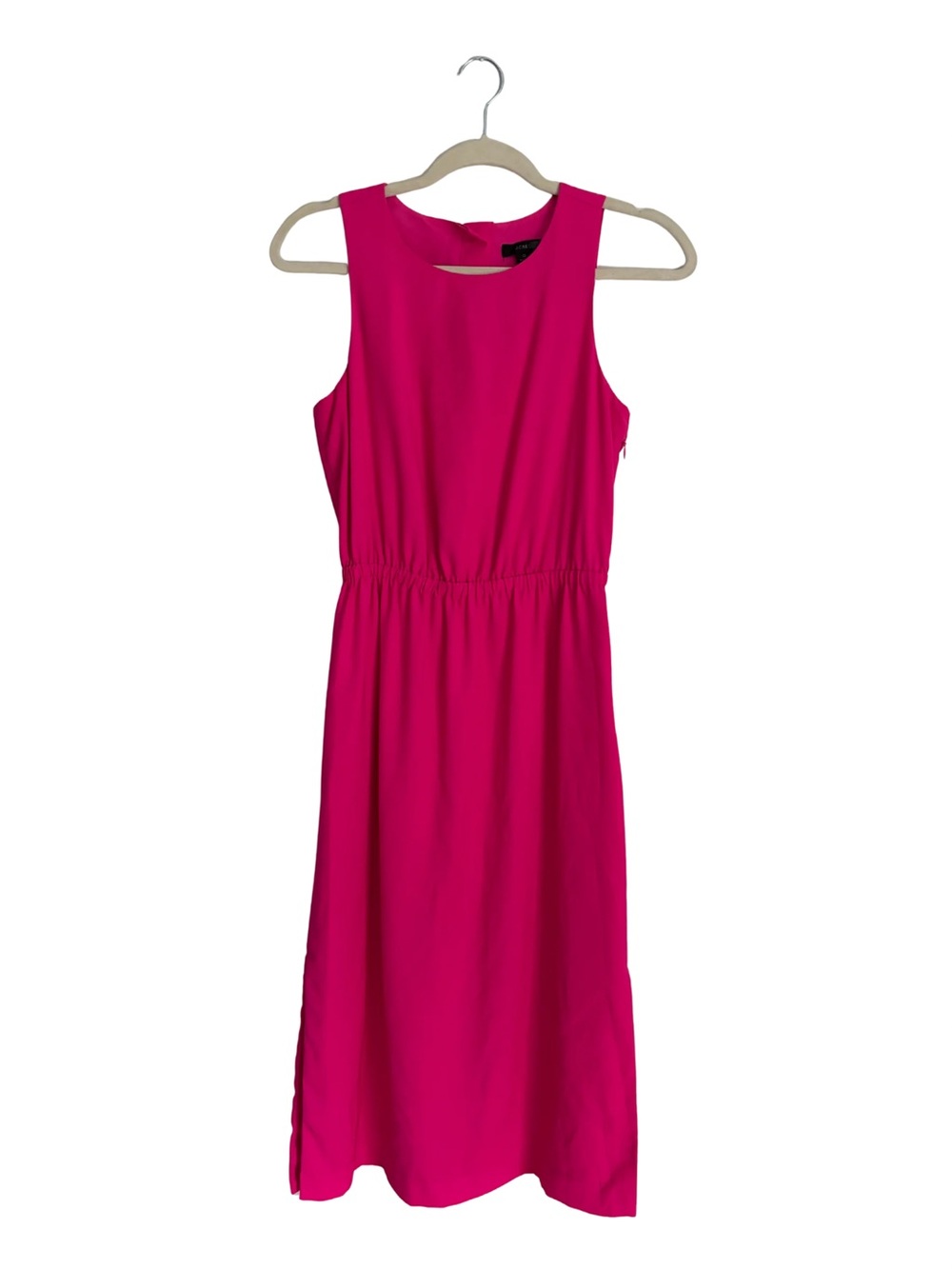 J. Crew Sleeveless Hot Pink Midi Dress
